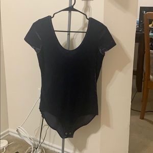 AMERICAN EAGLE VELOUR NAVY BODYSUIT